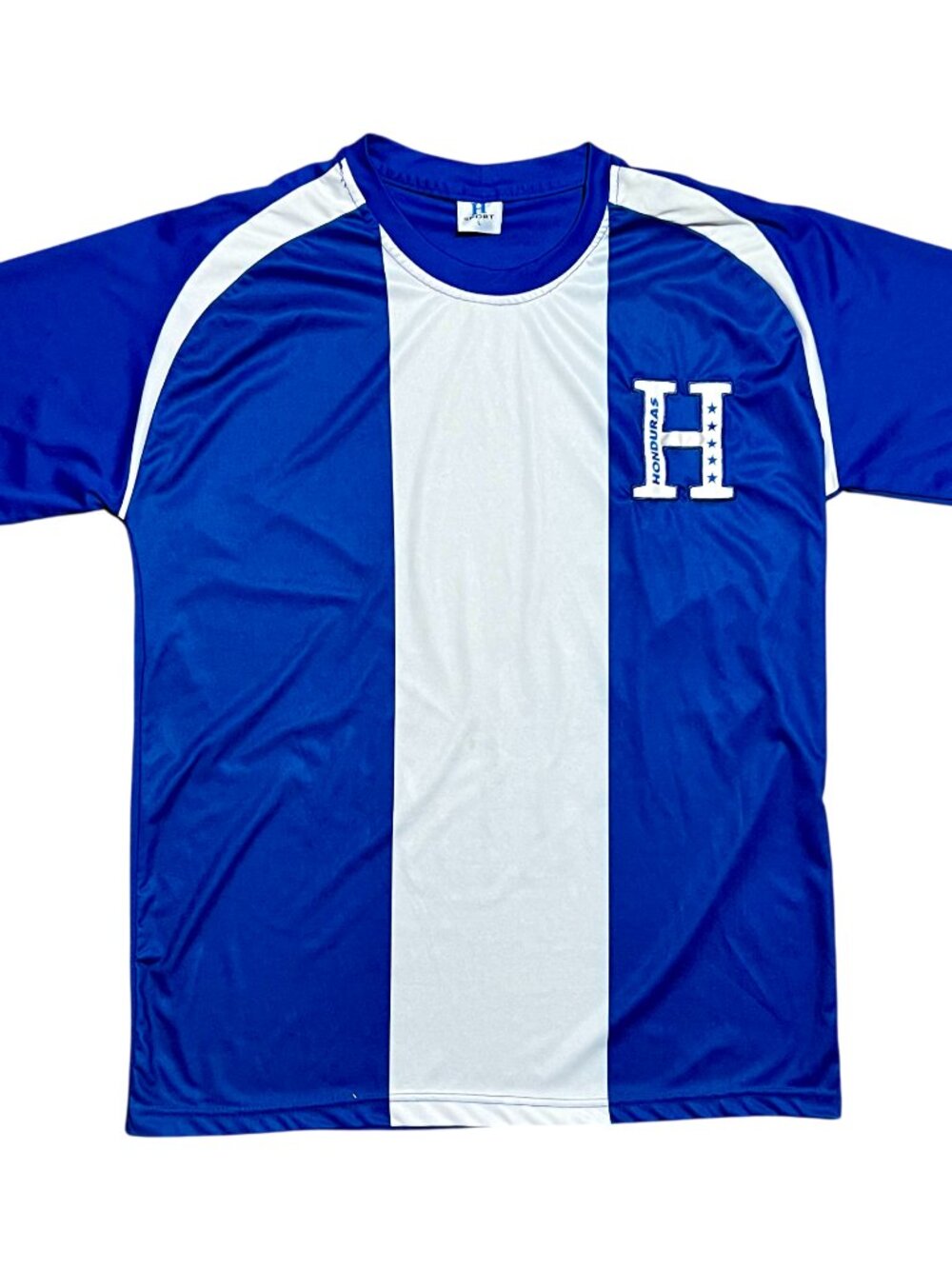 Honduras National Embroidered Blue & White Soccer Jersey, Men's Large